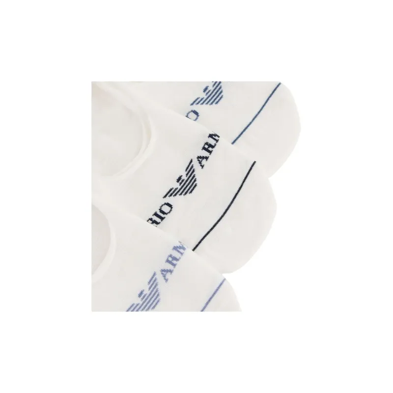 EMPORIO ARMANI SS25 No Show Socks Men's 3 Pack White-1
