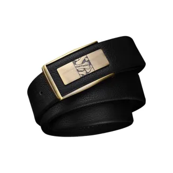 Hush Puppies Cow Leather Belts Men's Black Width  3.8CM