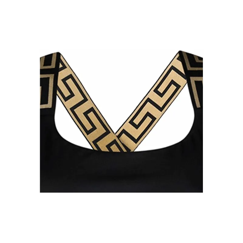 VERSACE Greca Border Bikini Top 'Black'-2