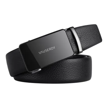 VAUSERDY Cow Leather Youth Fashion Trend Men's Black 3.5cm