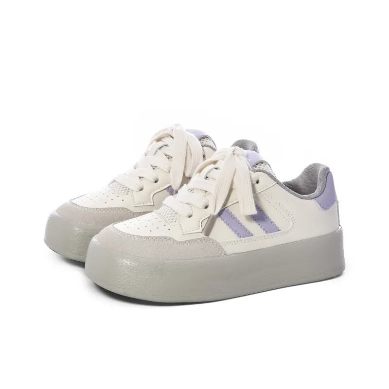 Lovely You Wear-resistant And Lightweight Low-Top Skateboard Shoes Women's Gray Purple-2