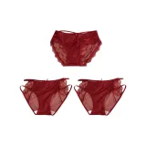 E Set-Red Charm Blessing-Lace Hollow-Out+Cut-Out Bowknot+Cut-Out Bowknot