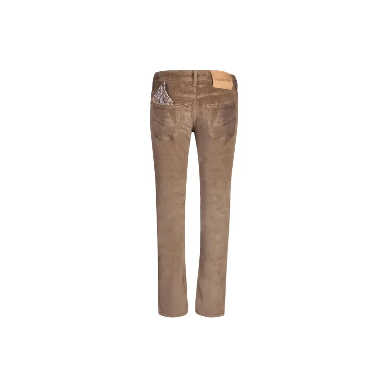 JACOB COHEN Logo Patch Corduroy Trousers-1