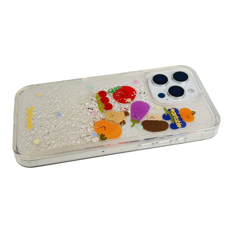 Wei Xin Acrylic Material Glitter Vegetable Slider Phone Cases Compatible With IPhone 16/15 Pro Max/Apple 13/14 Pro/Max-3
