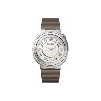 HERMES Wrist Watch Automatic Mechanical Movement Rubber Strap 36mm White Dial Women's Watch