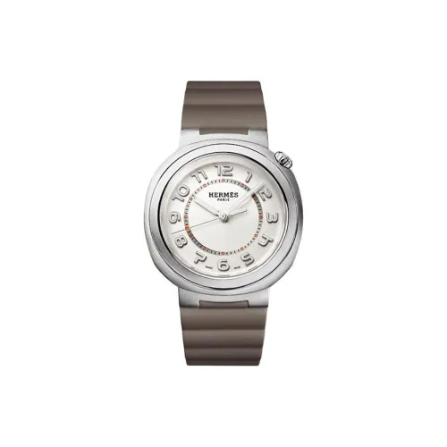 HERMES Wrist Watch Automatic Mechanical Movement Rubber Strap 36mm White Dial Women's Watch
