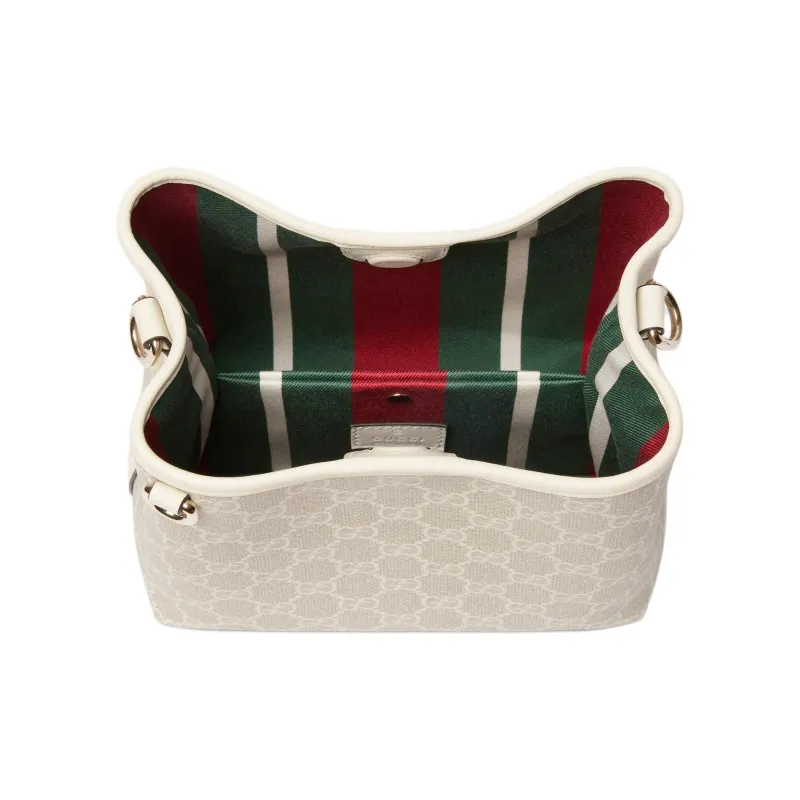 GUCCI Coated Canvas Bucket Bags One Shoulder Handbags Mini Women's Beige & White-6
