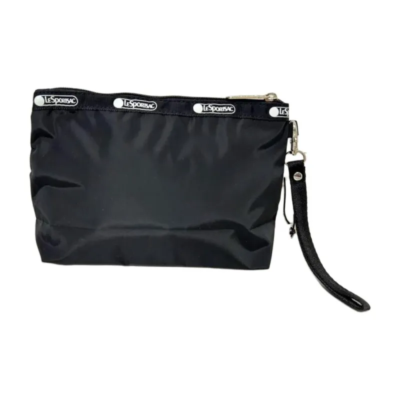 Skechers LeSportsac Collaboration Fabric Coin Purse, Makeup Bag, Clutch Medium Size Unisex Carbon Black-4
