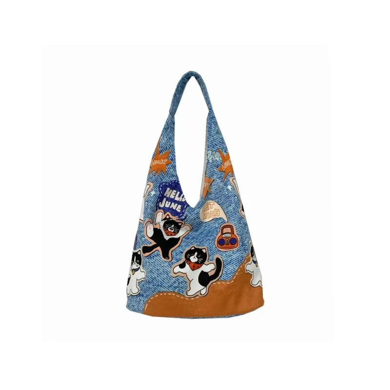 Kaka Tree Canvas Bag, Shoulder Bag Unisex White/Brown/Yellow-0