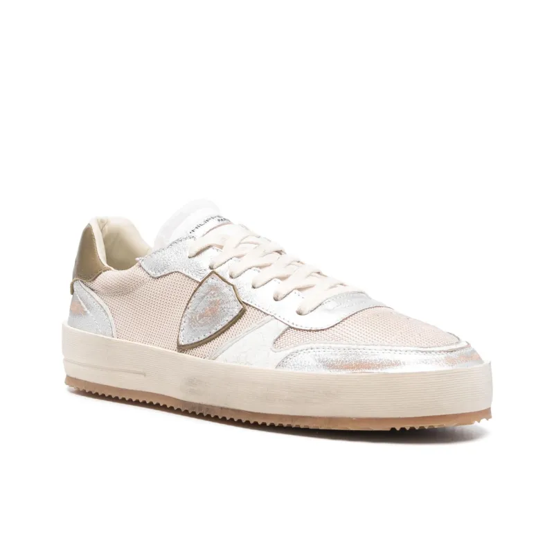 PHILIPPE MODEL Nice Low Top Skateboard Shoes Men's Beige-2