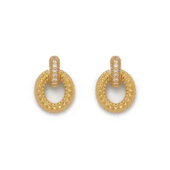 RSNY Gold Plated Copper Stud Earrings Women's