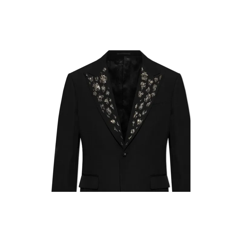 VERSACE Logo Appliqué Embellish Detailed Blazer-1