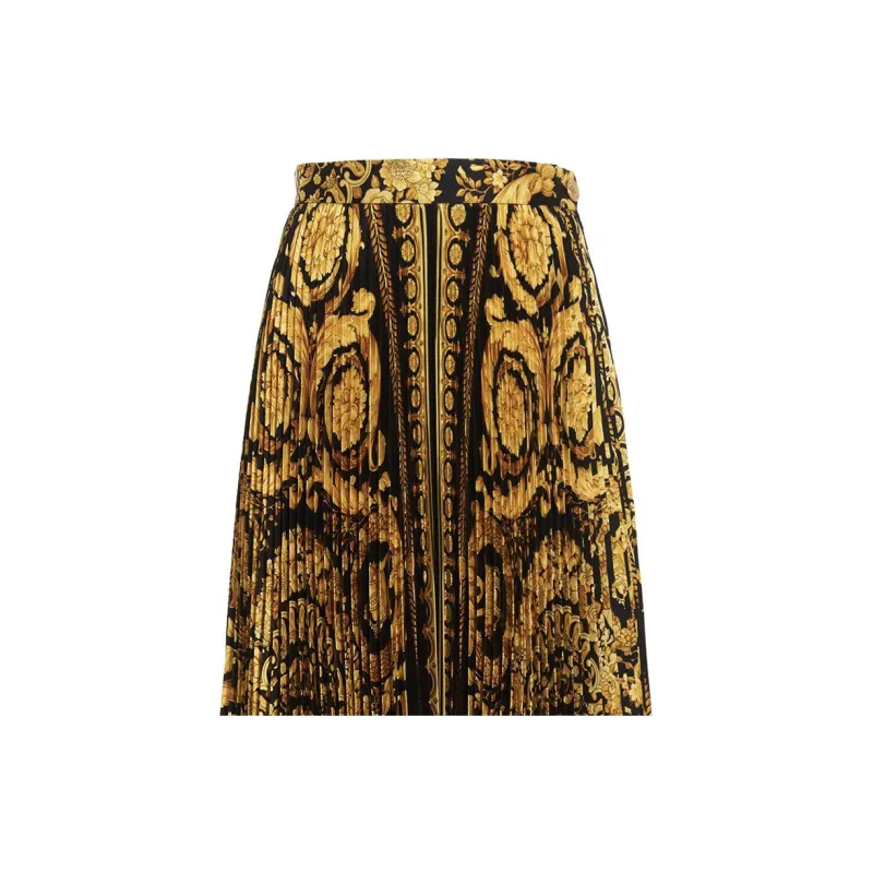 VERSACE Barocco Pleated Midi Skirt-2