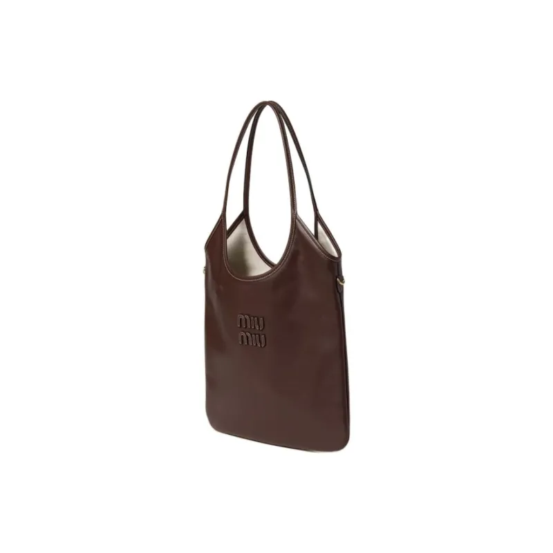 MIU MIU Ivy Cow Leather Tote Bag, Shopping Bag, Handbag, Shoulder Bag Women's Briarwood-1