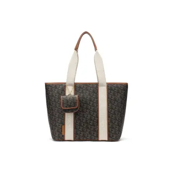 FAIRWHALE PVC University Student Schooling Shoulder Bag Large Size Women's Dark Coffee
