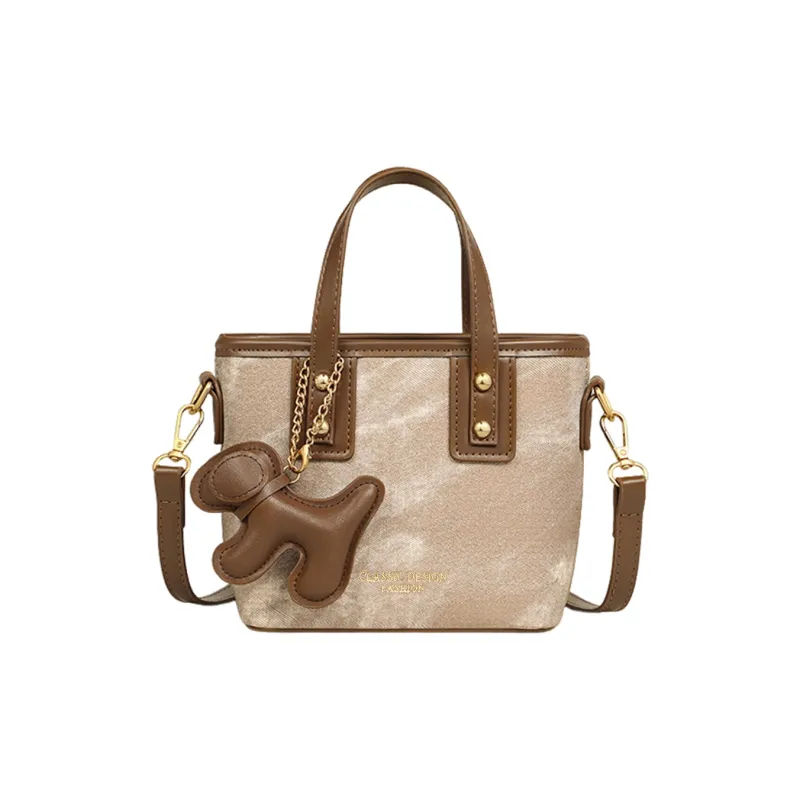 COMELY Synthetic Leather One Shoulder Handbags Regular Women's Brown/Denim Blue-5