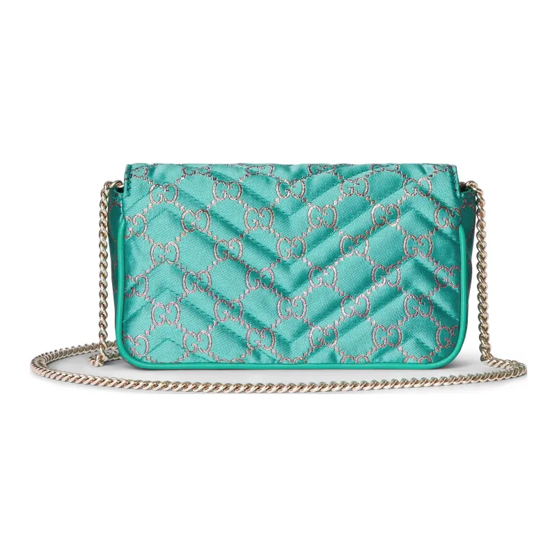 GUCCI GG Marmont Canvas Shoulder Bag Extra Mini Women's Light Blue-3