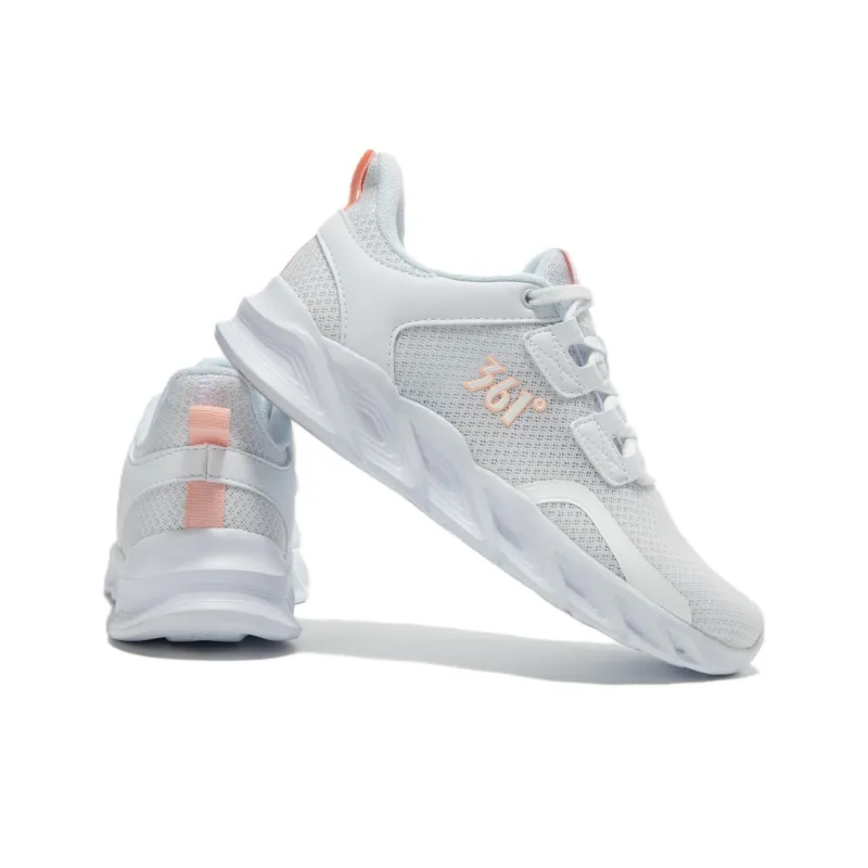 361° Cushioning Wear-Resistant Low-Top Running Shoes Women's White Soft Pink-4
