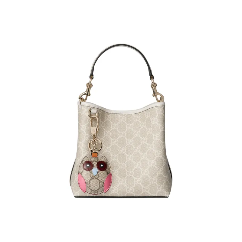 GUCCI Coated Canvas Bucket Bags One Shoulder Handbags Mini Women's Beige & White-1
