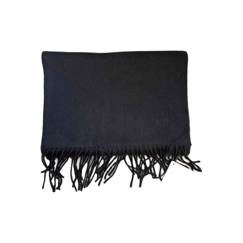 Dunhill Cashmere Knit Scarves Unisex Black-0