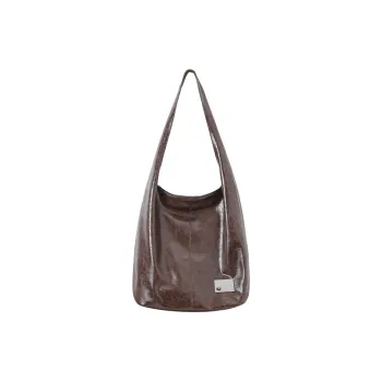 Crying Center PU Shoulder Bag Medium Large Unisex Brown/Red/Black