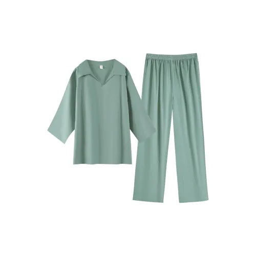 ZumashL Luxury Designer Series Pajama Set Women's Clear Turquoise