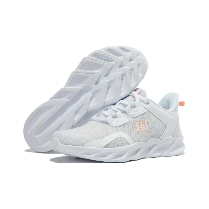 361° Cushioning Wear-Resistant Low-Top Running Shoes Women's White Soft Pink-6