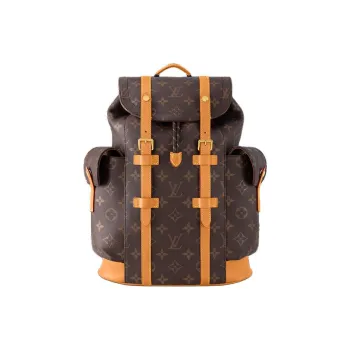 LOUIS VUITTON CHRISTOPHER Cow Leather Backpack Medium Size Men's Brown