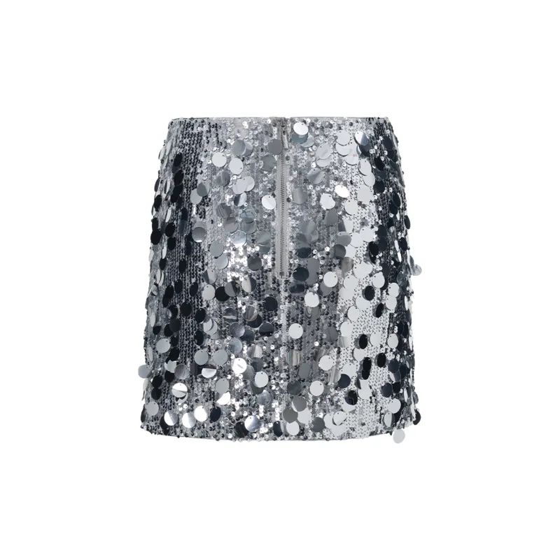 TAMMY TANGS Casual Short Skirts Women's Silver-1