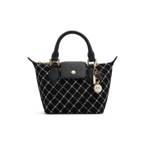 ALDO Polyester With Artificial Leather Dumpling Bag, Crossbody Handbag Trumpets Women's Black & White