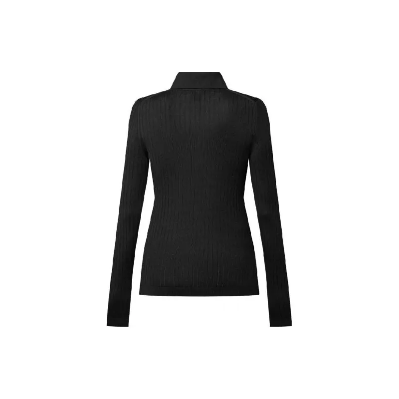 LOUIS VUITTON Long Sleeved Rib Knit Polo Top-1