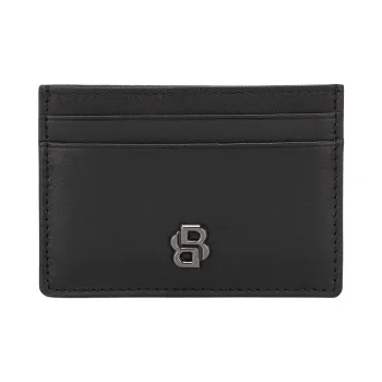 BOSS Leather Card Holder Men's Black