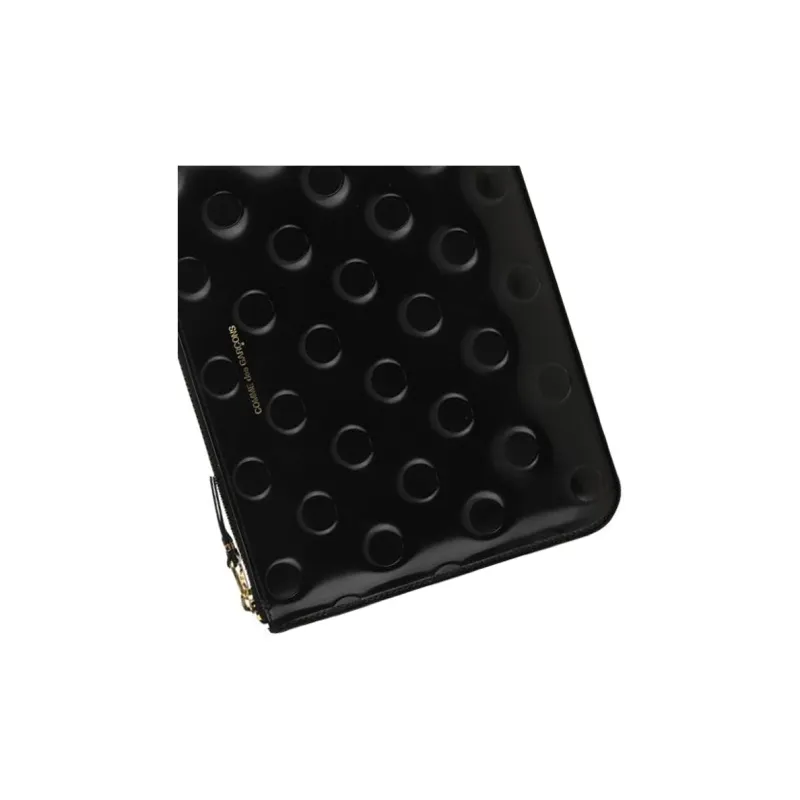 CDG Cow Leather Clutch Regular Unisex Black-3