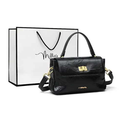 MILLIE'S Cow Leather Shoulder Bag Handbag Crossbody Bag Regular Women's Black/Mocha
