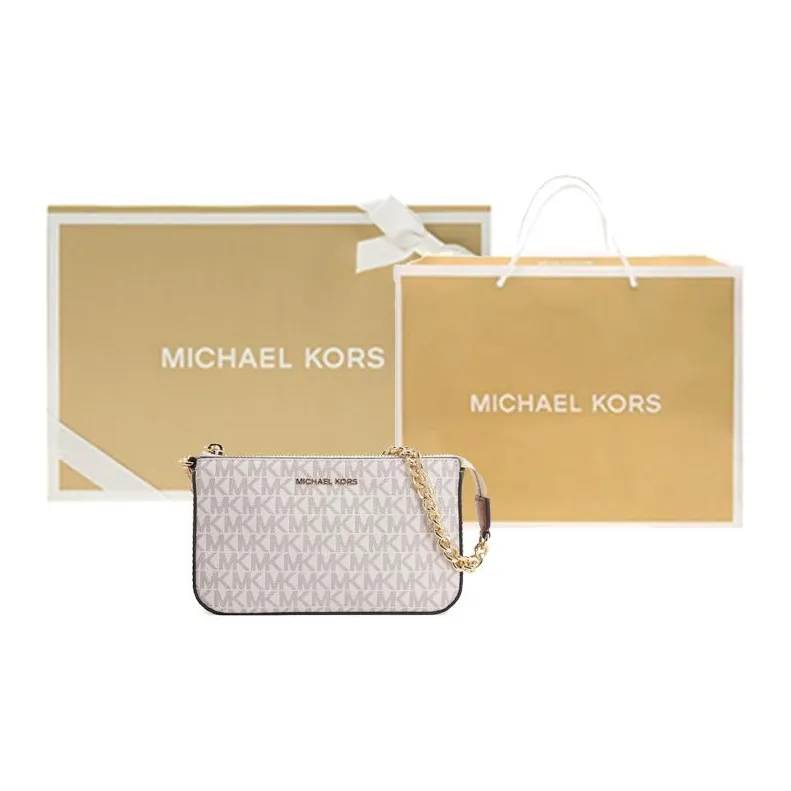 MICHAEL KORS Leather Pochette Handbag, Shoulder Bag Trumpets Women's Vanilla White-10