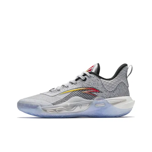 Anta Irving Series Slip Resistant Cushioning Support Low Top Basketball Shoes Men's Gray Black Red