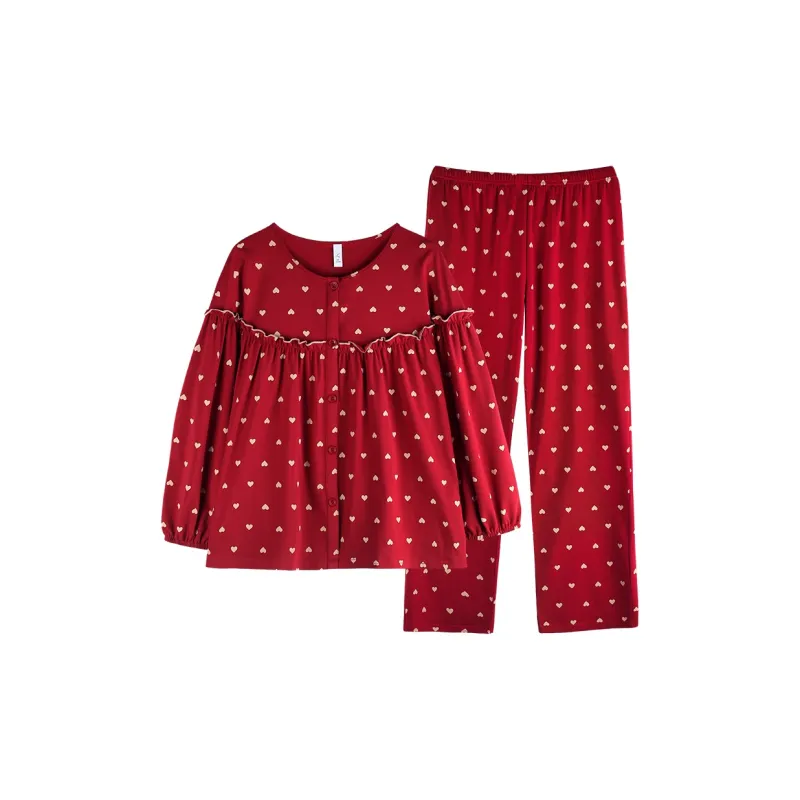 Xuan Liang Pajama Set Women's Maroon-0
