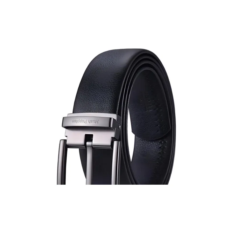 Hush Puppies Cow Leather Belts Men's Black Width 3.4CM-1