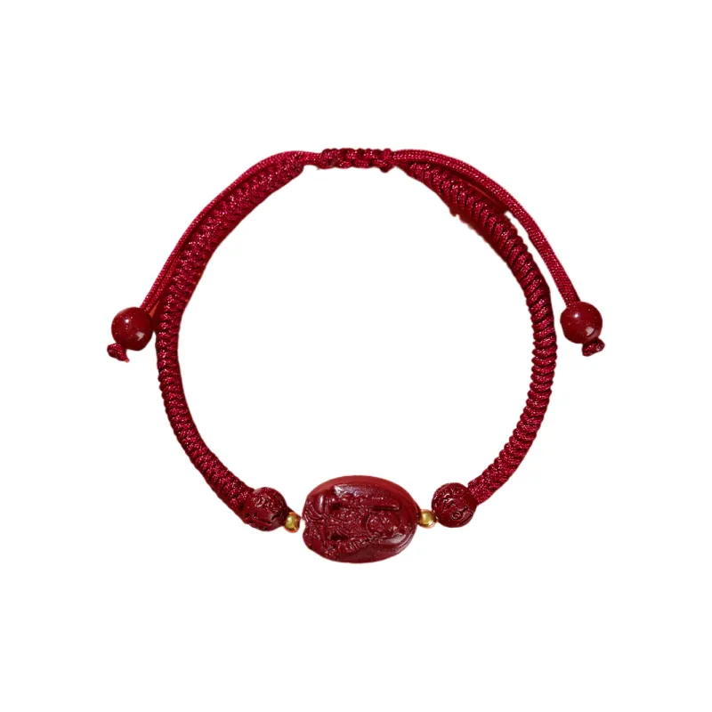 LOVING Reconstructed Cinnabar Bracelets Unisex-14