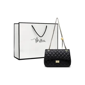 MILLIE'S Cow Leather Small Square Bag Shoulder Bag Crossbody Bag Regular Women's Black