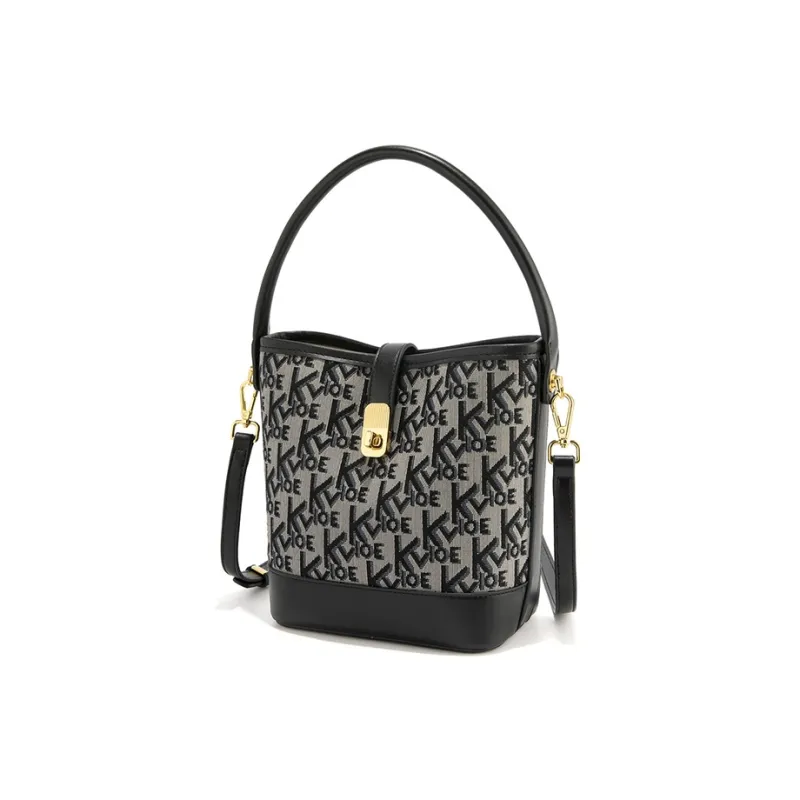 CLEVER& KETCH PU Handbag Bucket Bag Regular Women's K Letter Black/Diamond Black-1