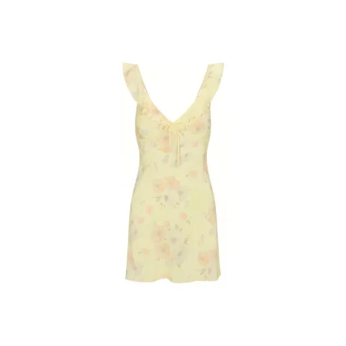 Realisation Par SS24 THE HAZEL Slip Dresses Women's Zinnia Sunflower Sea