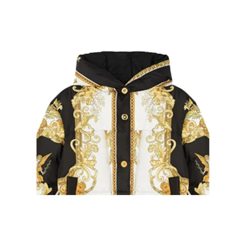 VERSACE Down Jacket Women's Black Gold-4