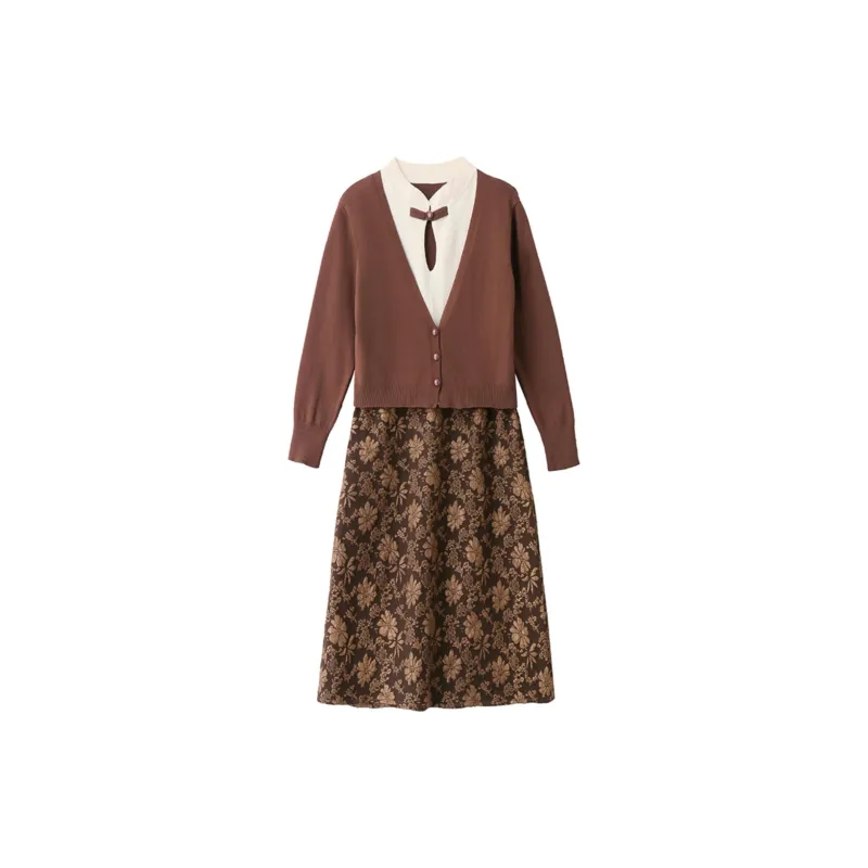 Yi Mengyuan Long Sleeved Dresses Women's-0