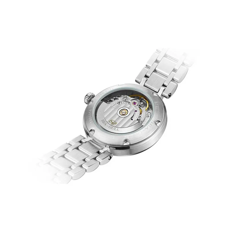 Sea Gull MASTER Automatic Mechanical Movement Steel Strap Watch Women's Watch White Dial-2