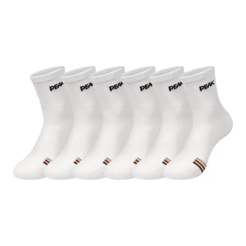 PEAK Mid Calf Socks Unisex 6 Pack