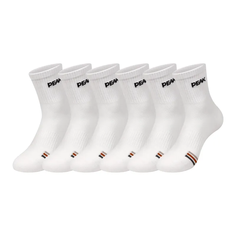 PEAK Mid Calf Socks Unisex 6 Pack-0