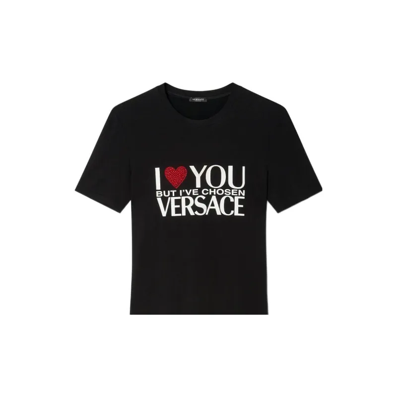 VERSACE Logo Printed Crewneck T Shirt-4