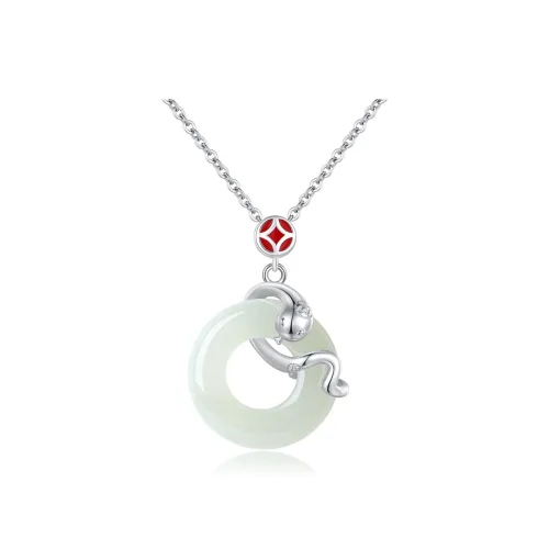Emerald Dynasty Hetian Jade Necklaces White Jade/Pale Greenish White Jade Women's