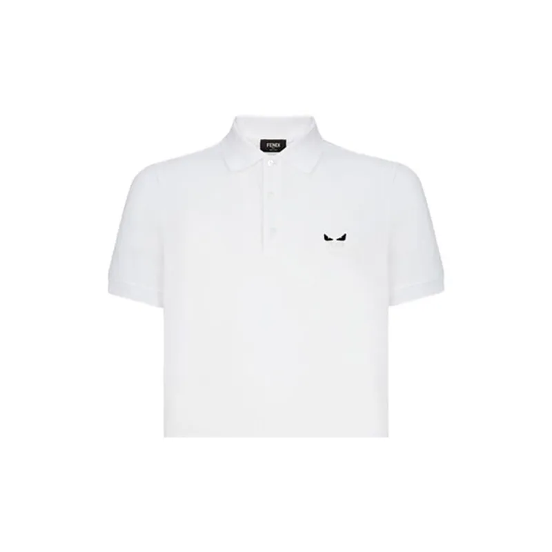 FENDI Polo Shirts Men White-2